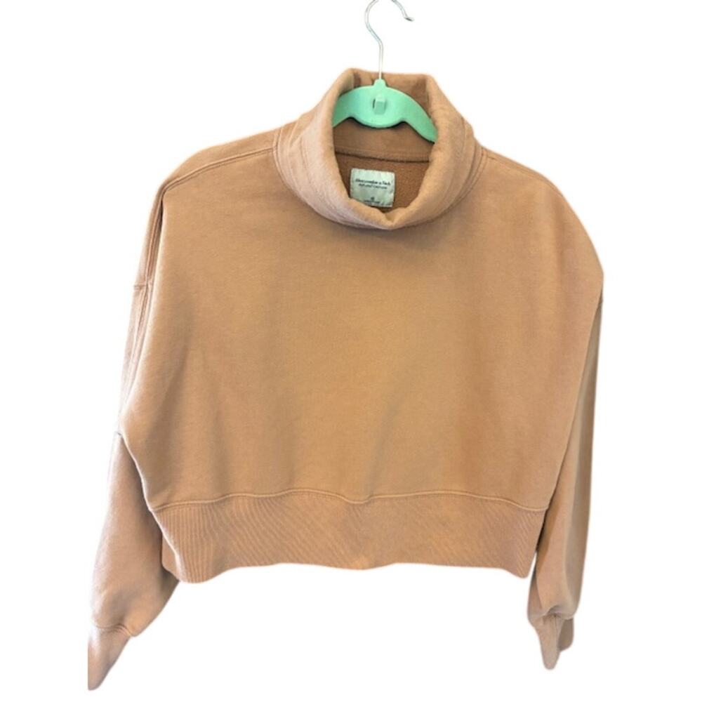 Abercrombie & Fitch‎ Womens Crop Top Pullover Turtleneck Sweatshirt Size XS